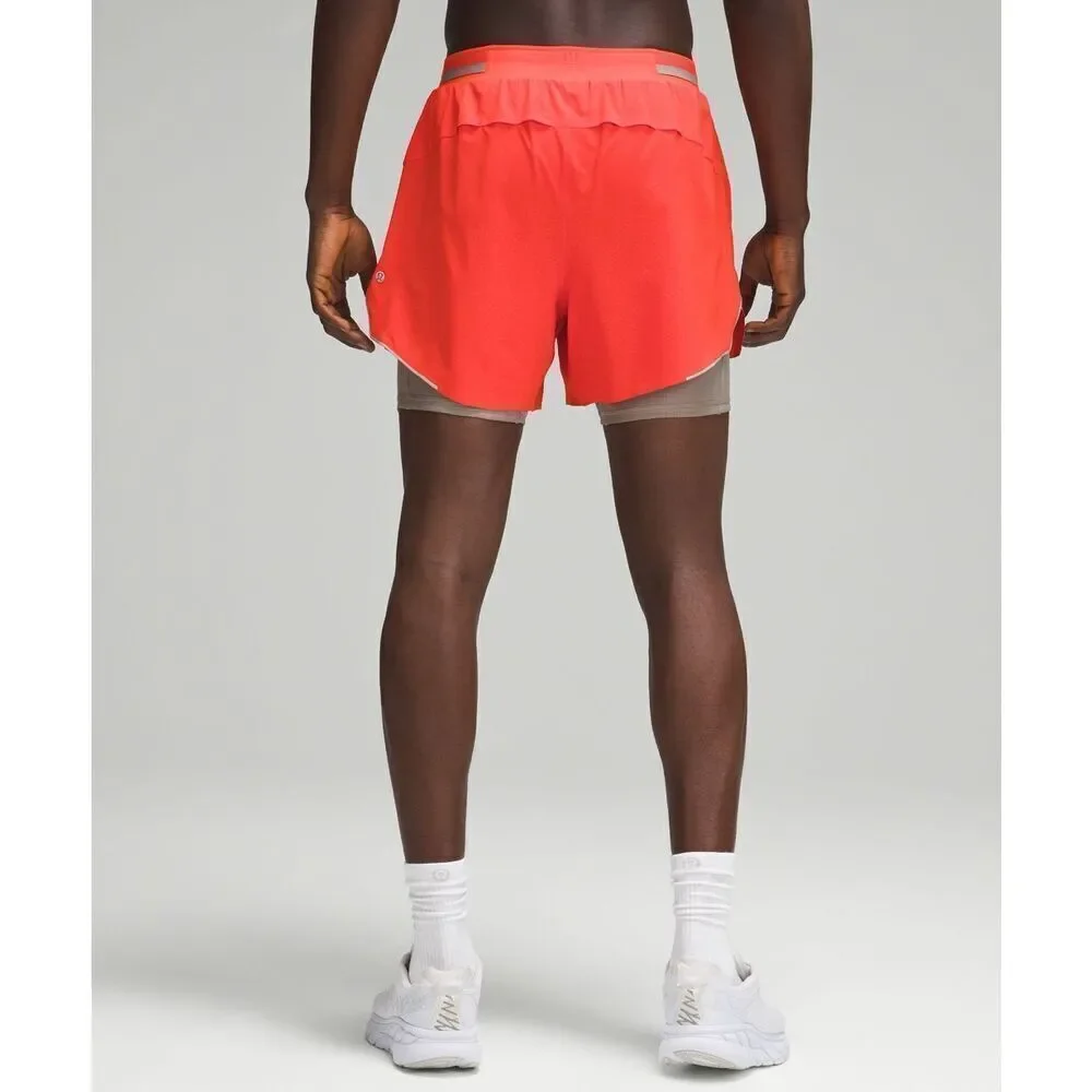 Lululemon Fast And Free Shorts‎ size S 5” Airflow Orange